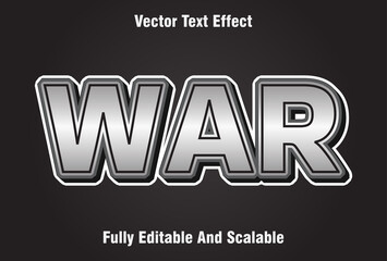 editable war text effect with black background.