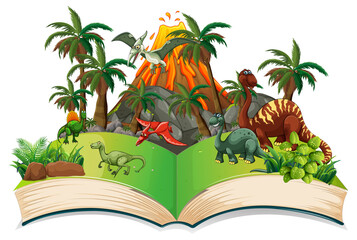 Book of dinosaur in the forest © GraphicsRF