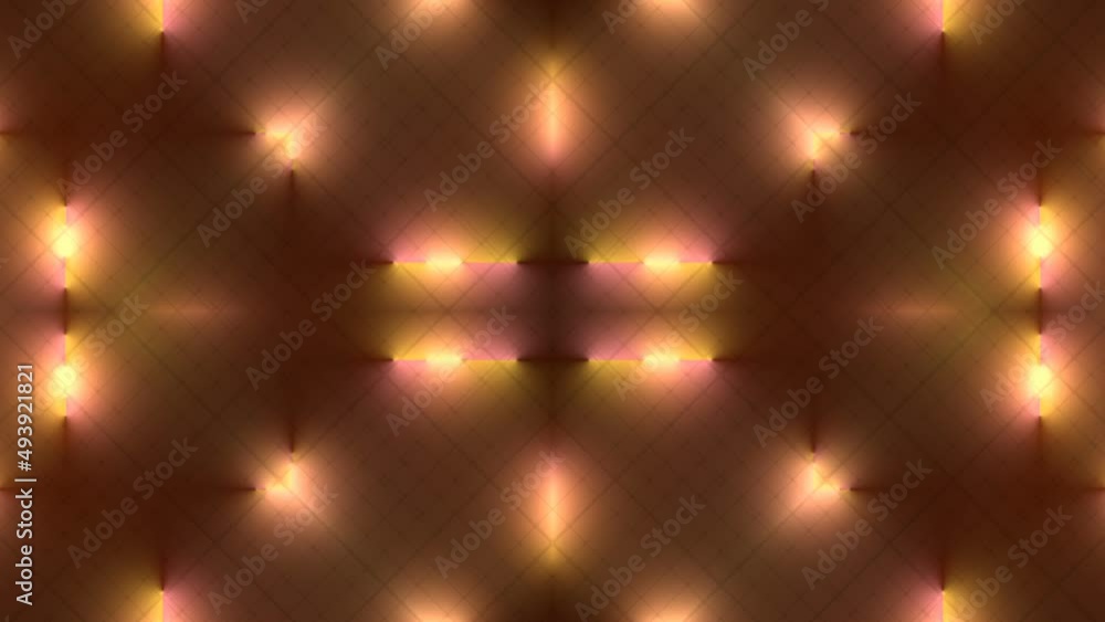 Aufkleber 3d render kaleidoscopic pattern of glowing neon stripes. Digital loop animation