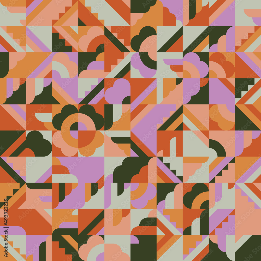 Poster abstract vector pattern graphics made with various geometric shapes and elements