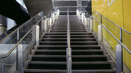 Stairs from underground upward in modern city
