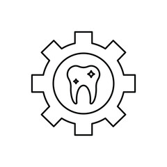 Dentistry, setting, teeth, outline icon. Line vector design.