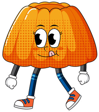 A pudding cartoon character on white background