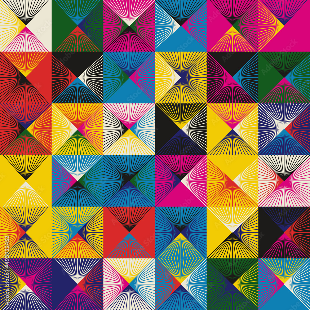 Poster line art vector graphic pattern made with abstract linear geometric shapes