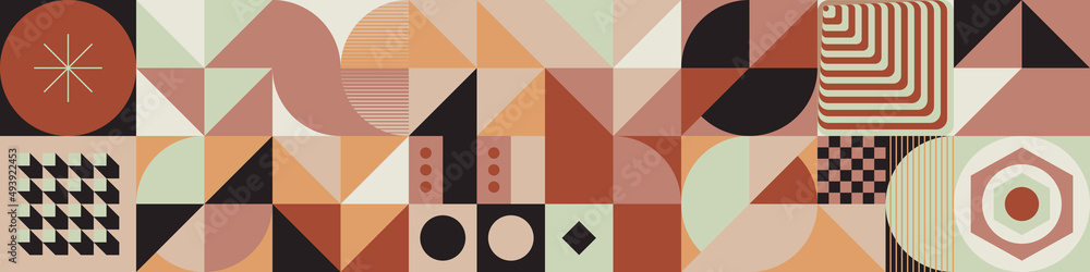 Poster scandi art made with scandinavian inspired graphics using abstract vector geometric shapes