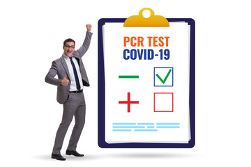 Man in the coronavirus covid-19 test concept