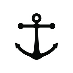 anchor icon vector. simple flat shape isolated