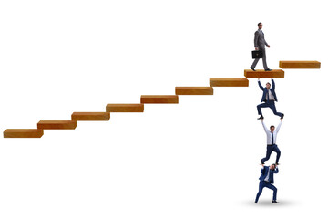 Fototapeta premium Teamwork concept with businessmen helping each other