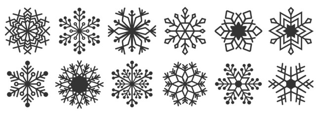 Great design holiday snowflakes isolate on blue background. Vector illustration. 