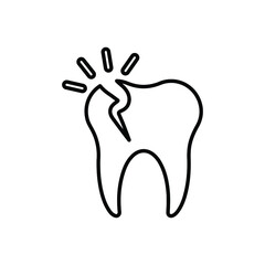 Teeth, Problem outline icon. Line vector design.