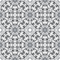 Geometric seamless pattern, ornament, abstract black and white background, fashion print, vector decorative texture.