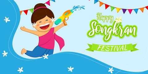 Vector illustration of Happy Songkran festival banner