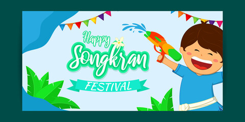 Vector illustration of Happy Songkran festival banner
