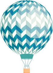 Air Balloon or Aerostat Colored Illustration