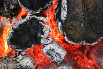 Bonfire in the cold winter
