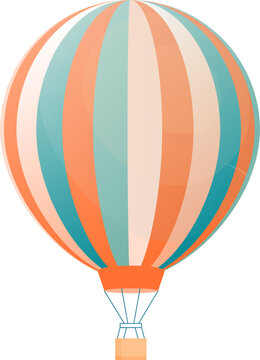 Sky Balloon or Aerostat Colorful Illustration
