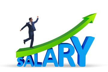 Salary increase concept with businessman