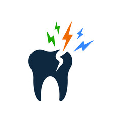 Sensitive, teeth, tooth icon. Editable vector graphics.