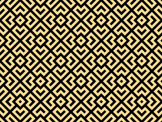 Abstract geometric pattern. A seamless vector background. White and gold ornament. Graphic modern pattern. Simple lattice graphic design