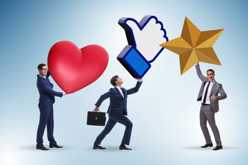 Fototapeta premium Businessman in social engagement concept