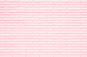 Pastel pink and white brick wall texture background. Brickwork pattern stonework design stack. Home or office design backdrop decoration.
