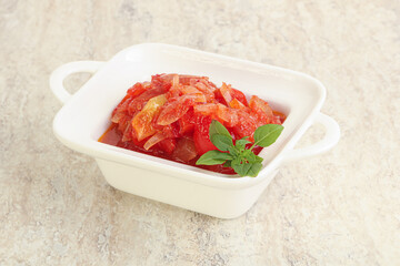 Hungary vegetarian Lecho with vegetables