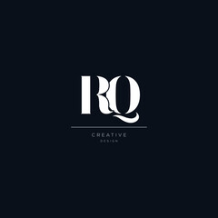 RQ letter minimalist logo design template