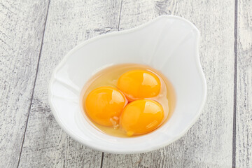 Chicken egg in the bowl
