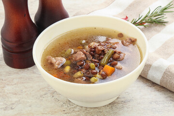 Soup with lentil and chicken