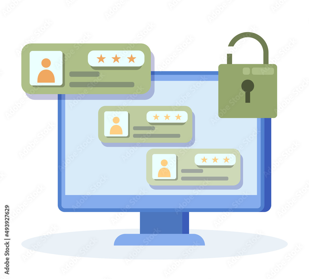 Poster cyber or web security. digital data protection and database safety