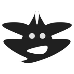 black and white cow cartoon face illustration icon logo 