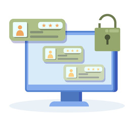 Cyber or web security. Digital data protection and database safety