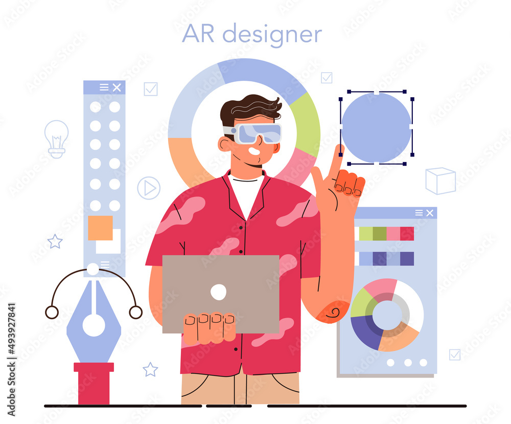 Poster ar designer. augmented reality visual development. computer-mediated