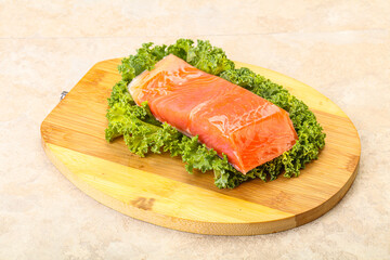 Salmon fillet slice for cooking