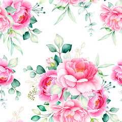 elegant watercolor roses seamless pattern