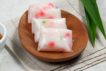 Cantik Manis. Indonesian traditional sweet dessert made from mung bean flour, sago pearls and coconut milk.