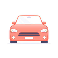 Car Vector icon. Front view car isolated illustration