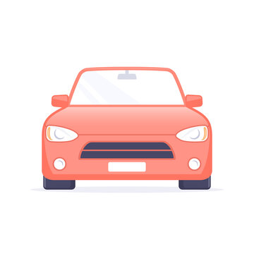Car Vector icon. Front view car isolated illustration