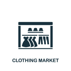 Clothing Market icon. Monochrome simple icon for templates, web design and infographics