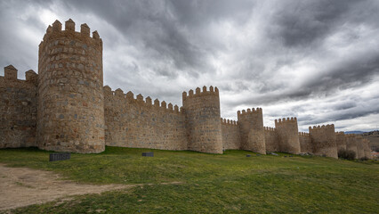 Fototapeta na wymiar Avila (Spain) wall clasified as a World Heritage List