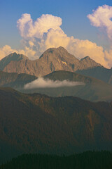 Clouds over the peaks of the Western Caucasus