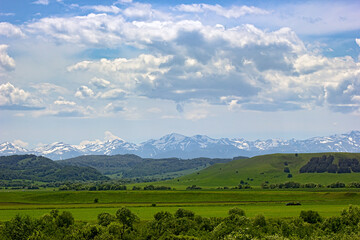 Fields of Karachay-Cherkessia near the village of Zelenchukskaya