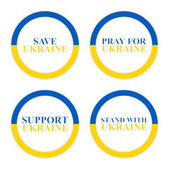 round icon set. the concept of peace in ukraine. vector illustration isolated on white background