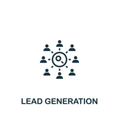 Lead Generation icon. Monochrome simple icon for templates, web design and infographics