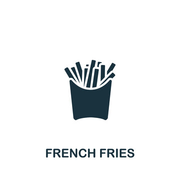 French Fries icon. Monochrome simple icon for templates, web design and infographics