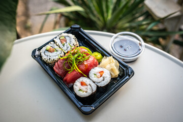 Assortment of japanese sushi rolls