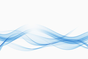 Abstract smooth flow wave vector. Flow curve blue motion illustration. Smoky wave design. Vector lines.