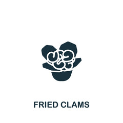 Fried Clams icon. Monochrome simple icon for templates, web design and infographics