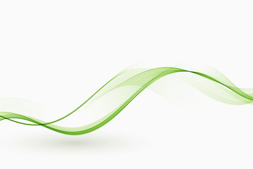Green flow of wavy lines.Green transparent wave background for brochure, website, flyer design. Transparent smooth wave.