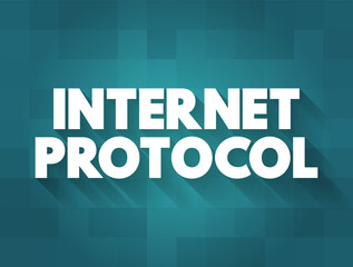Internet Protocol - network layer communications protocol in the Internet protocol suite for relaying datagrams across network boundaries, text concept background